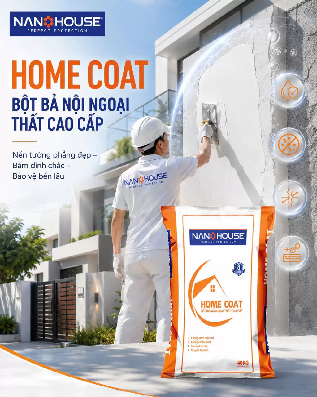 Đặc điểm nổi bật của Bột bả trong và ngoài cao cấp HOME COAT – B1