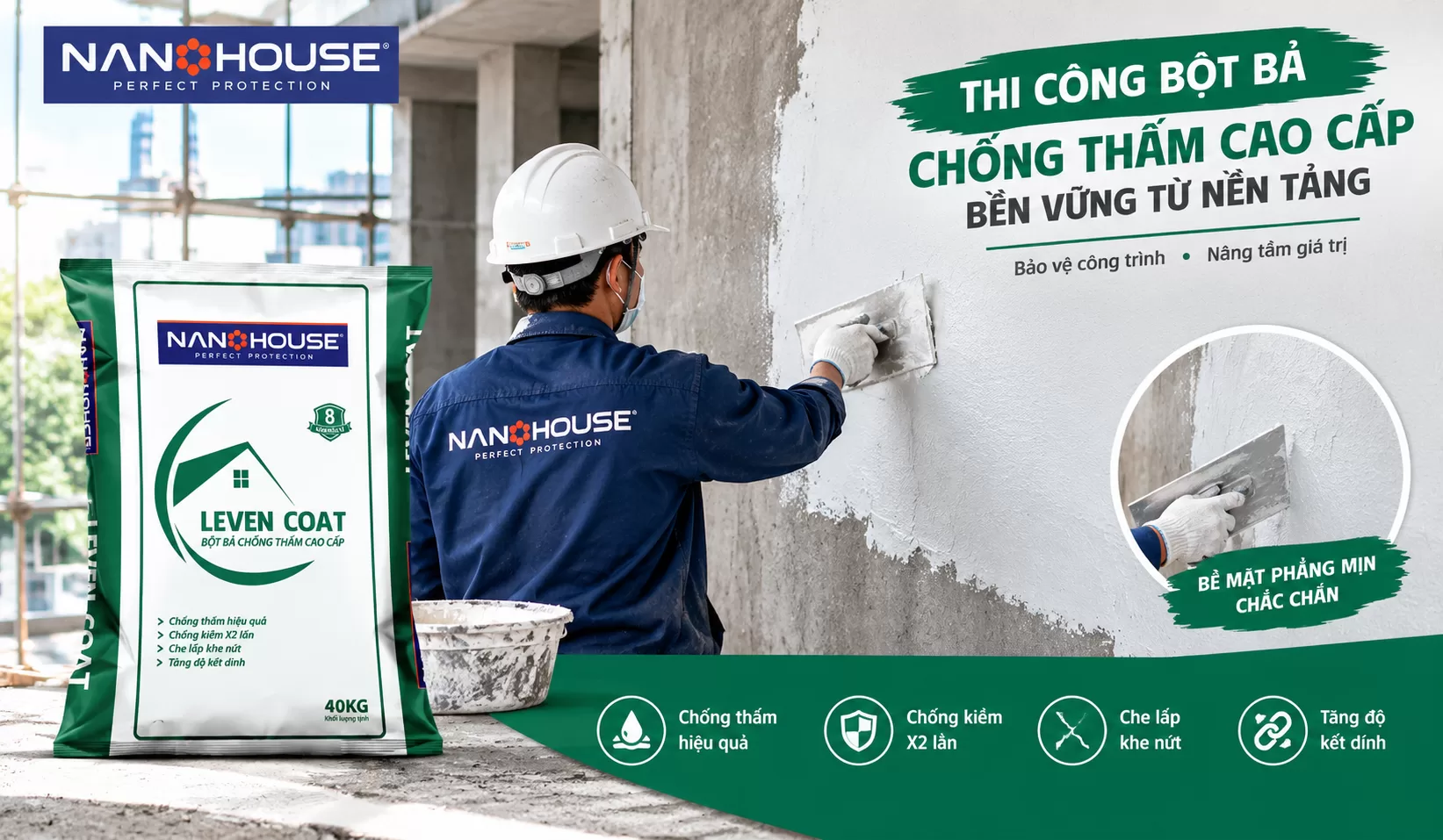 Chống thấm và bột bả - Nanohouse 03