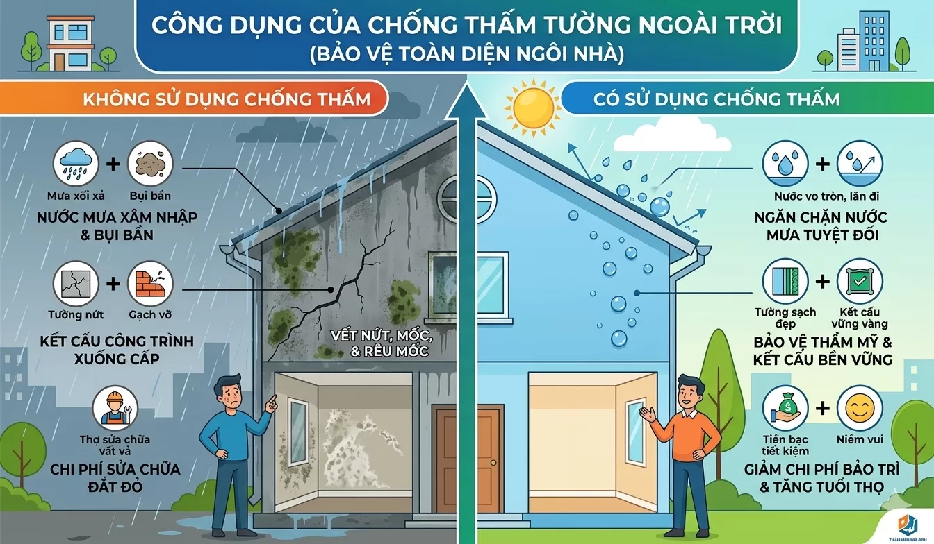 Chống thấm tường ngoài trời