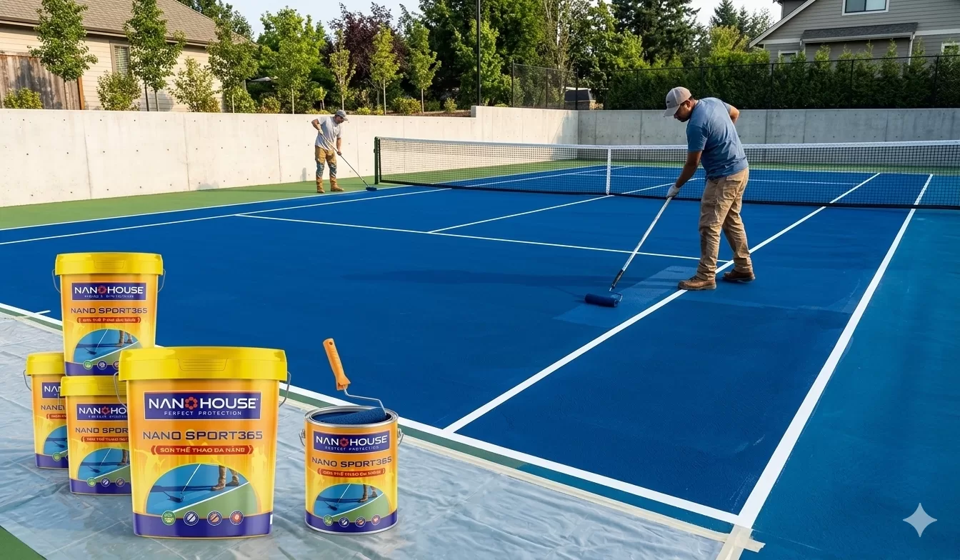 Sơn mặt sân tennis - Nanohouse 01