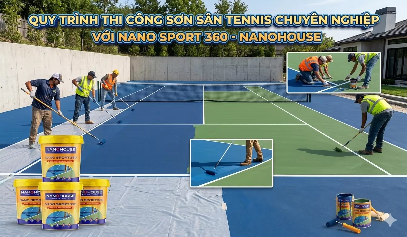 Sơn mặt sân tennis - Nanohouse 02