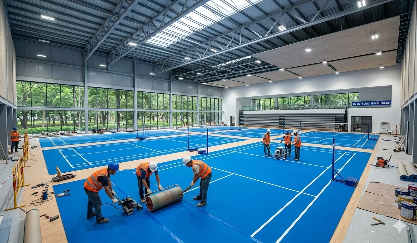 Sơn sân cầu lông trong nhà - Nanohouse 01