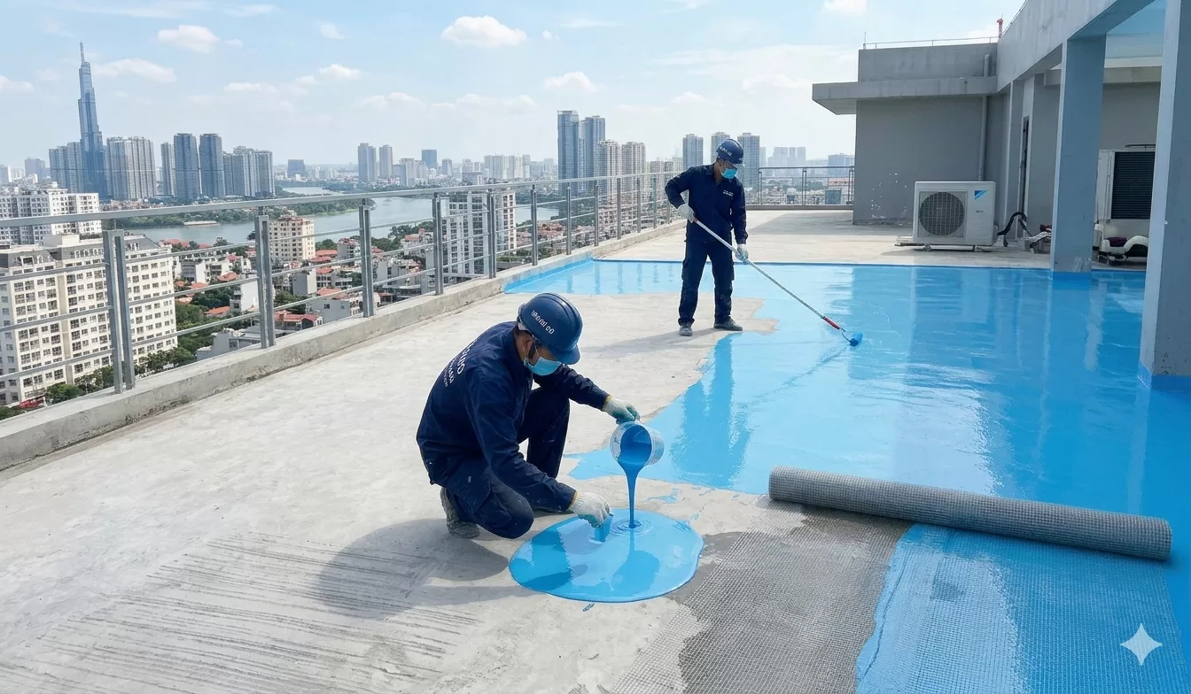 thi công chống thấm sân thượng
